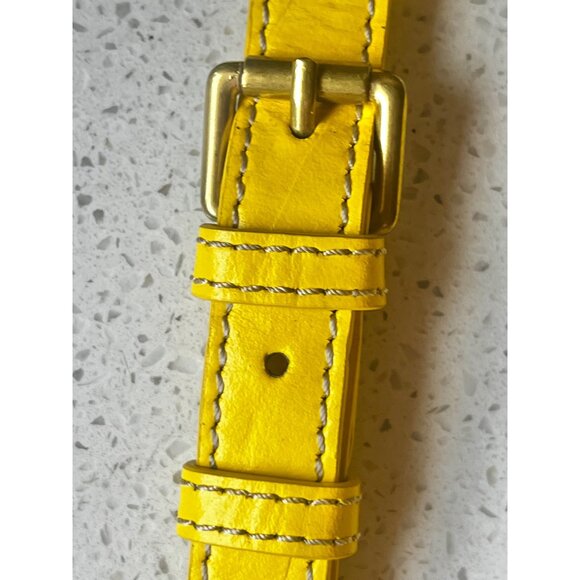 Yellow JW Hulme Leather Crossbody Bag With Tassel Accent & Adjustable Strap - Picture 12 of 14